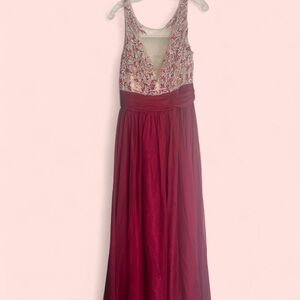 Elegant Red and White Gown